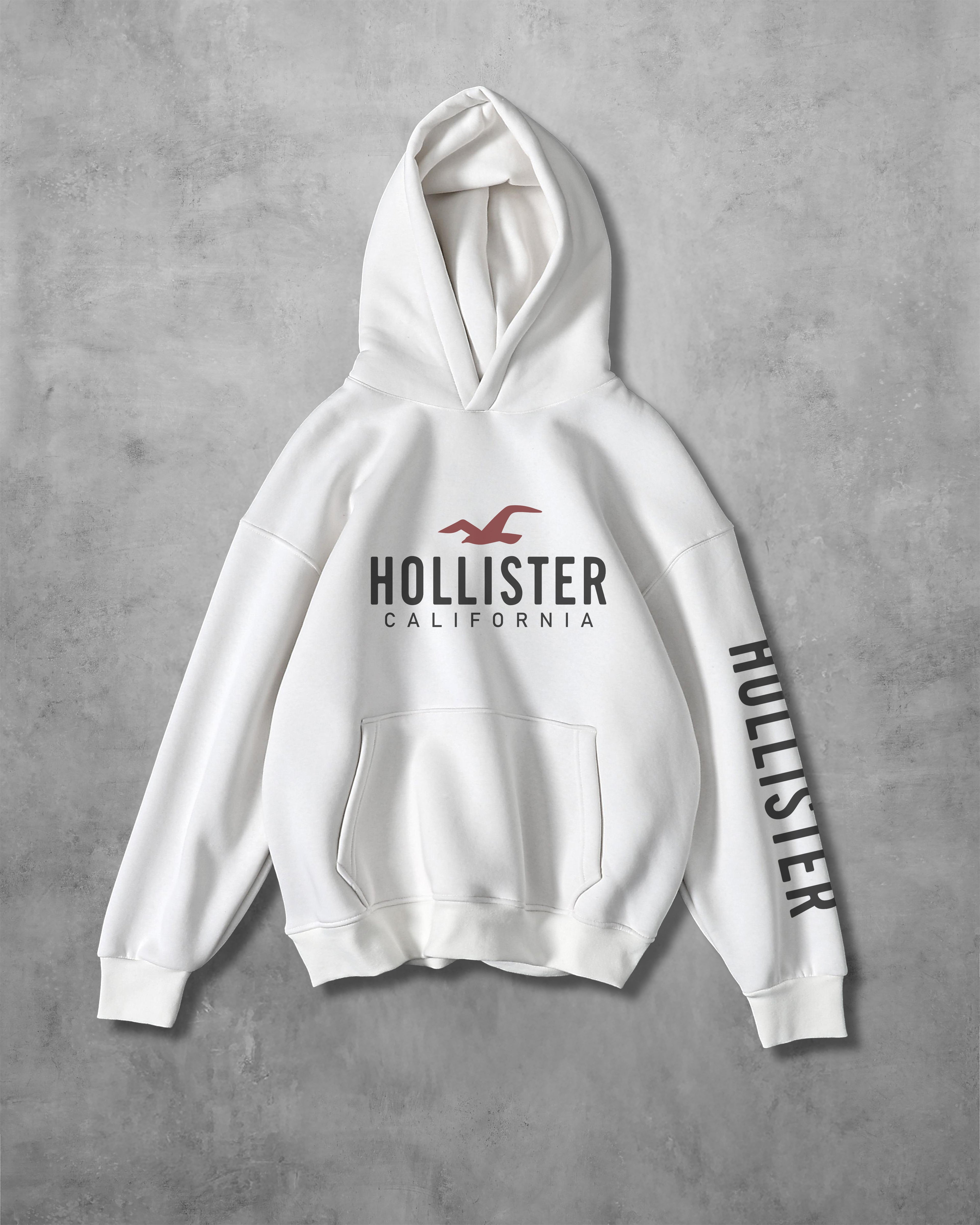 (HOLLESTER) OVERSIZE COTTON HOODIES (WHITE)