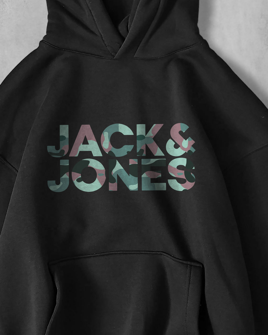 (JACK &JONES) OVERSIZE COTTON HOODIES (BLACK)