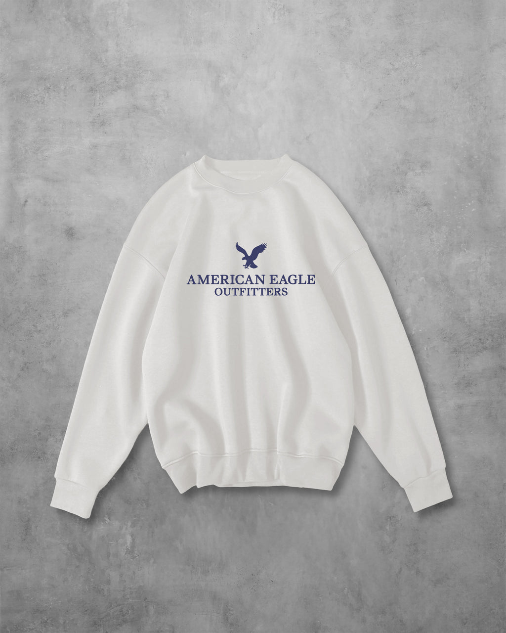 (AMERICAN EAGLE) OVERSIZE COTTON ROUND NECK (WHITE)
