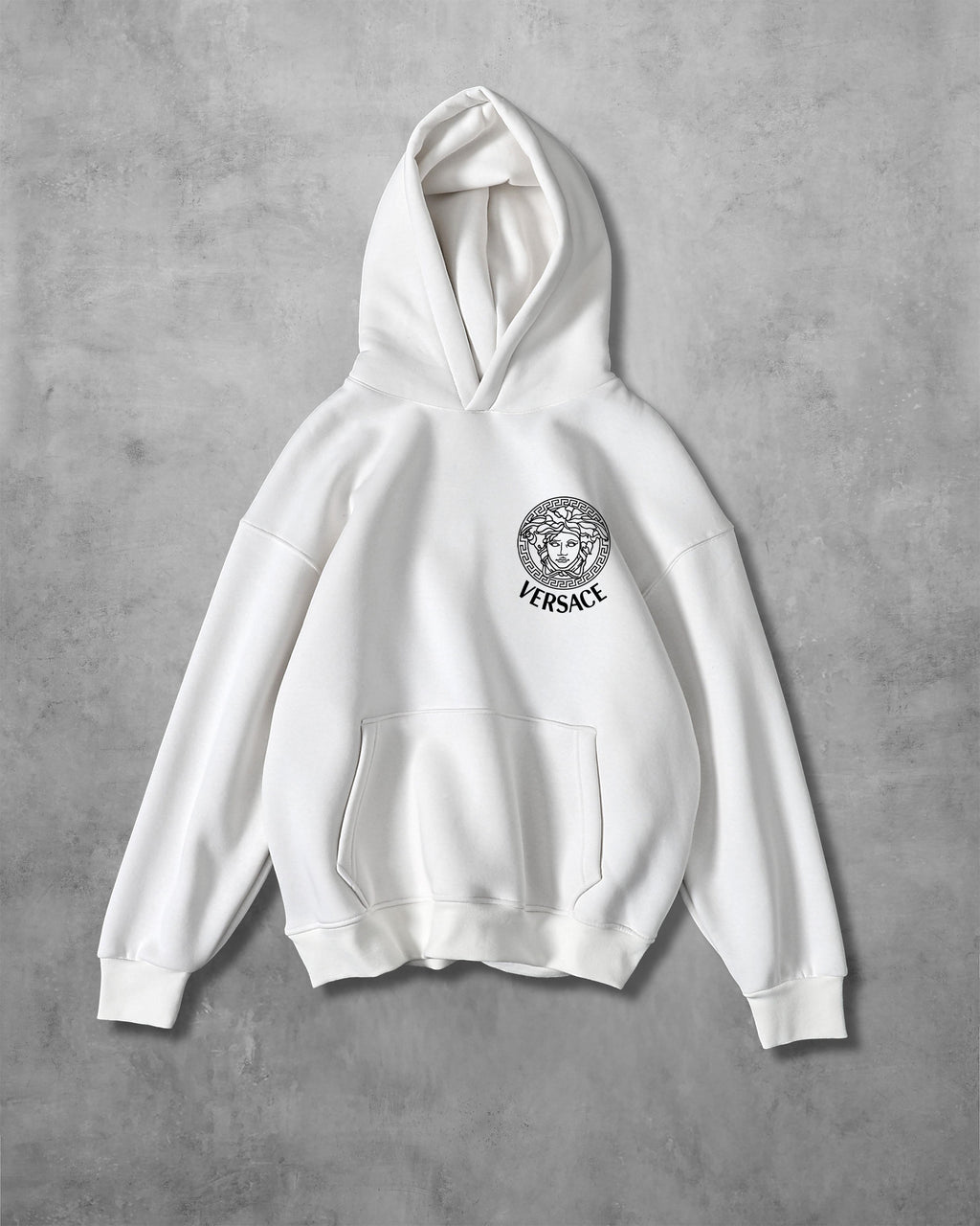 (VERSATSHY) OVERSIZE COTTON HOODIES (WHITE)