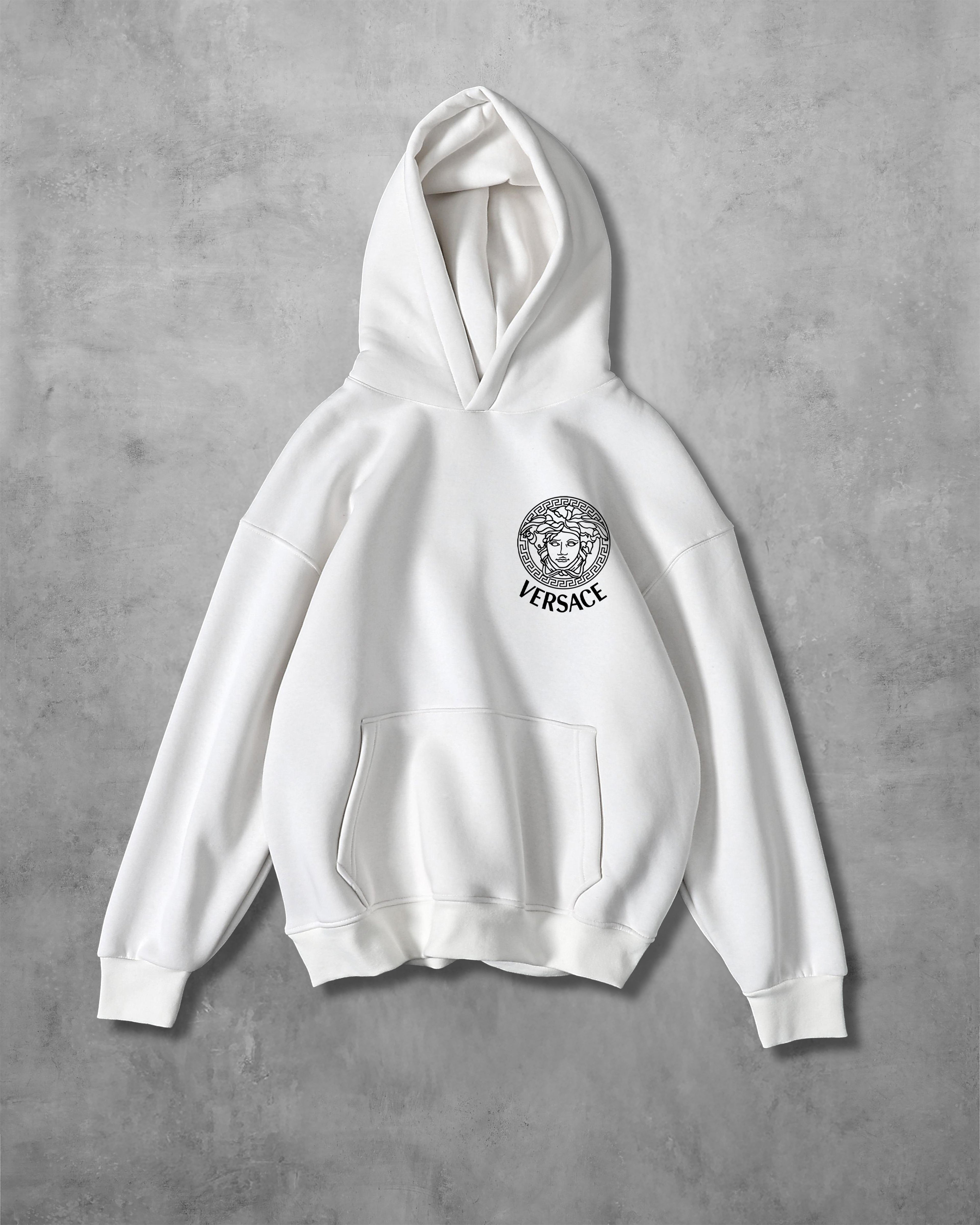 (VERSATSHY) OVERSIZE COTTON HOODIES (WHITE)