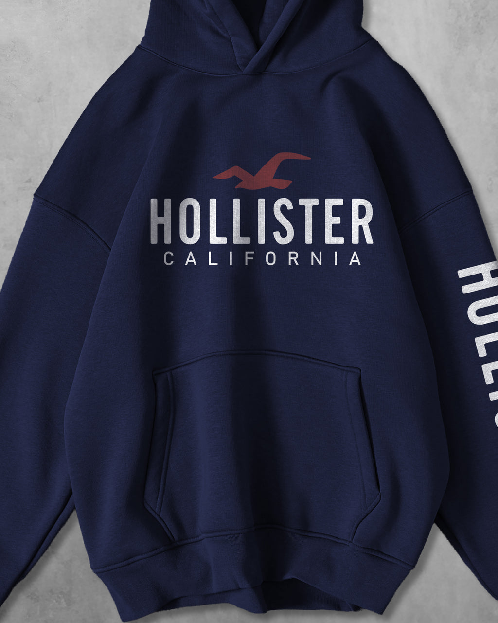 (HOLLESTER) OVERSIZE COTTON HOODIES (NAVY BLUE)