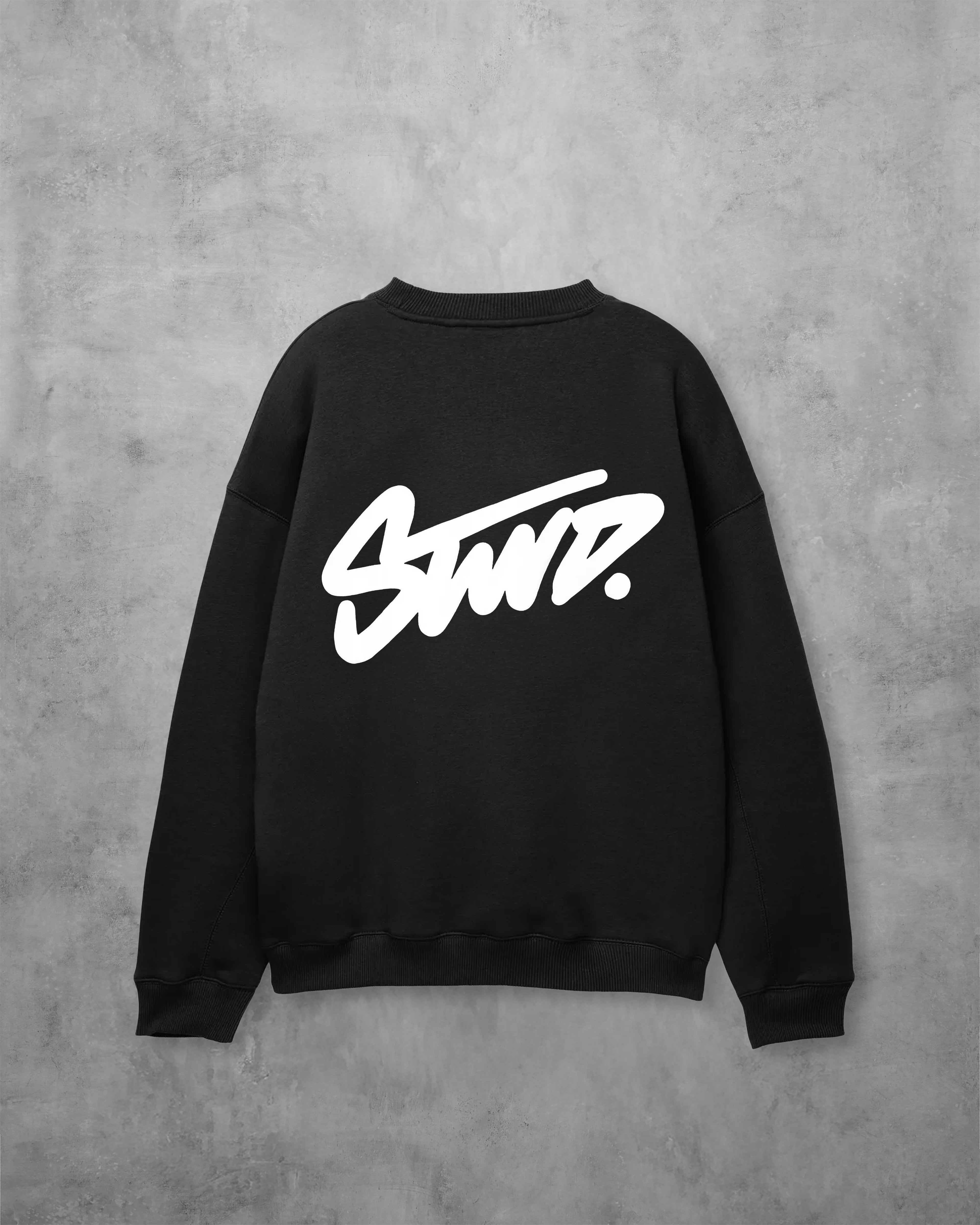 (STWD) OVERSIZE COTTON ROUND NECK (BLACK)