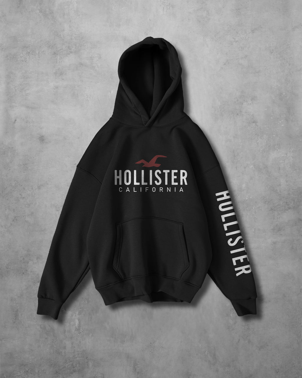 (HOLLESTER) OVERSIZE COTTON HOODIES (BLACK)