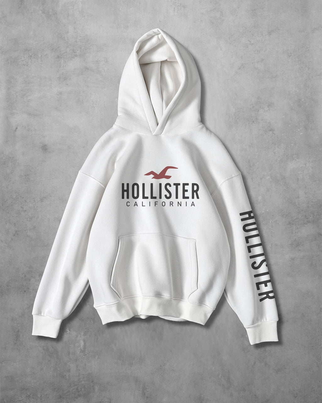 (HOLLESTER) OVERSIZE COTTON HOODIES (WHITE)