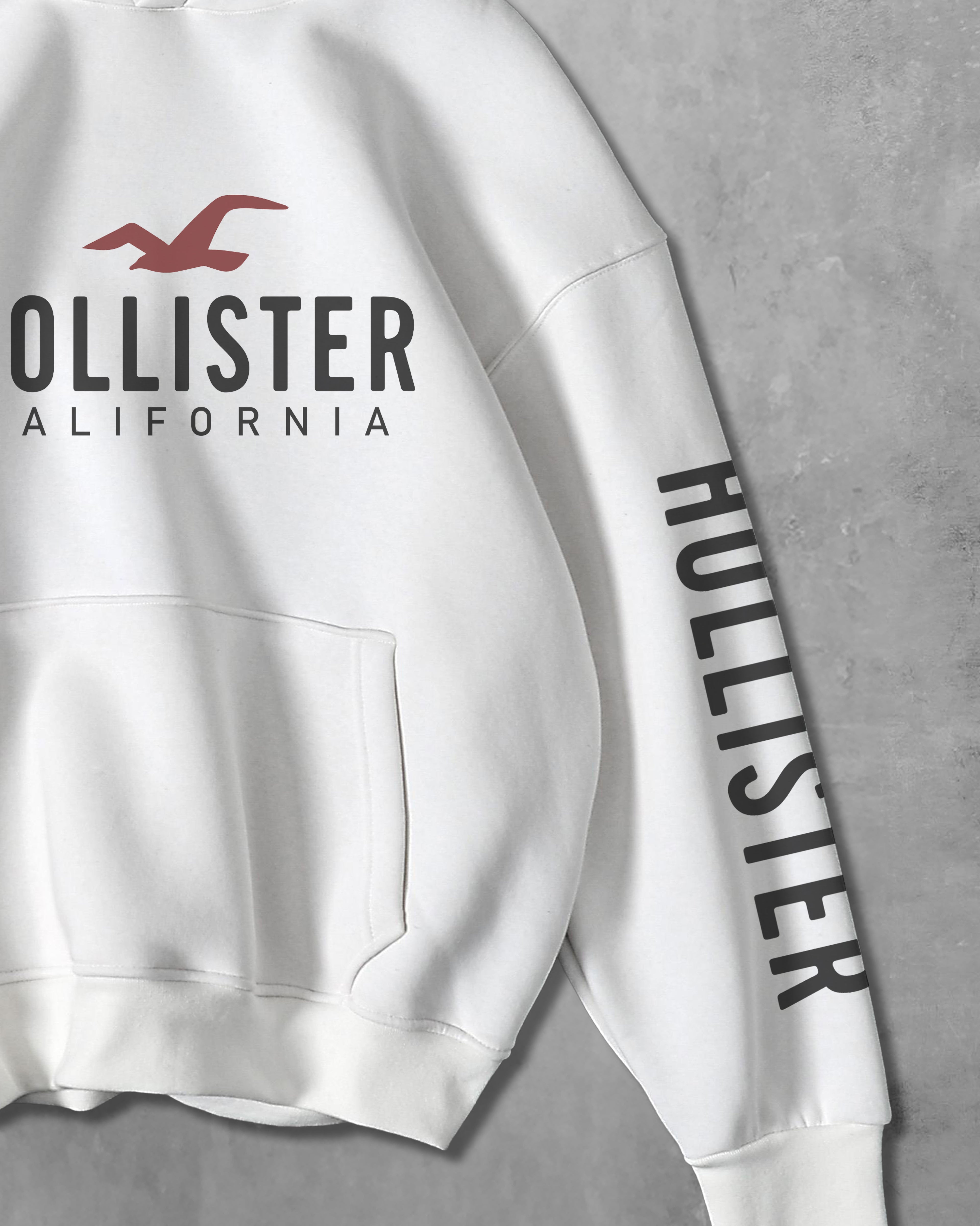 (HOLLESTER) OVERSIZE COTTON HOODIES (WHITE)