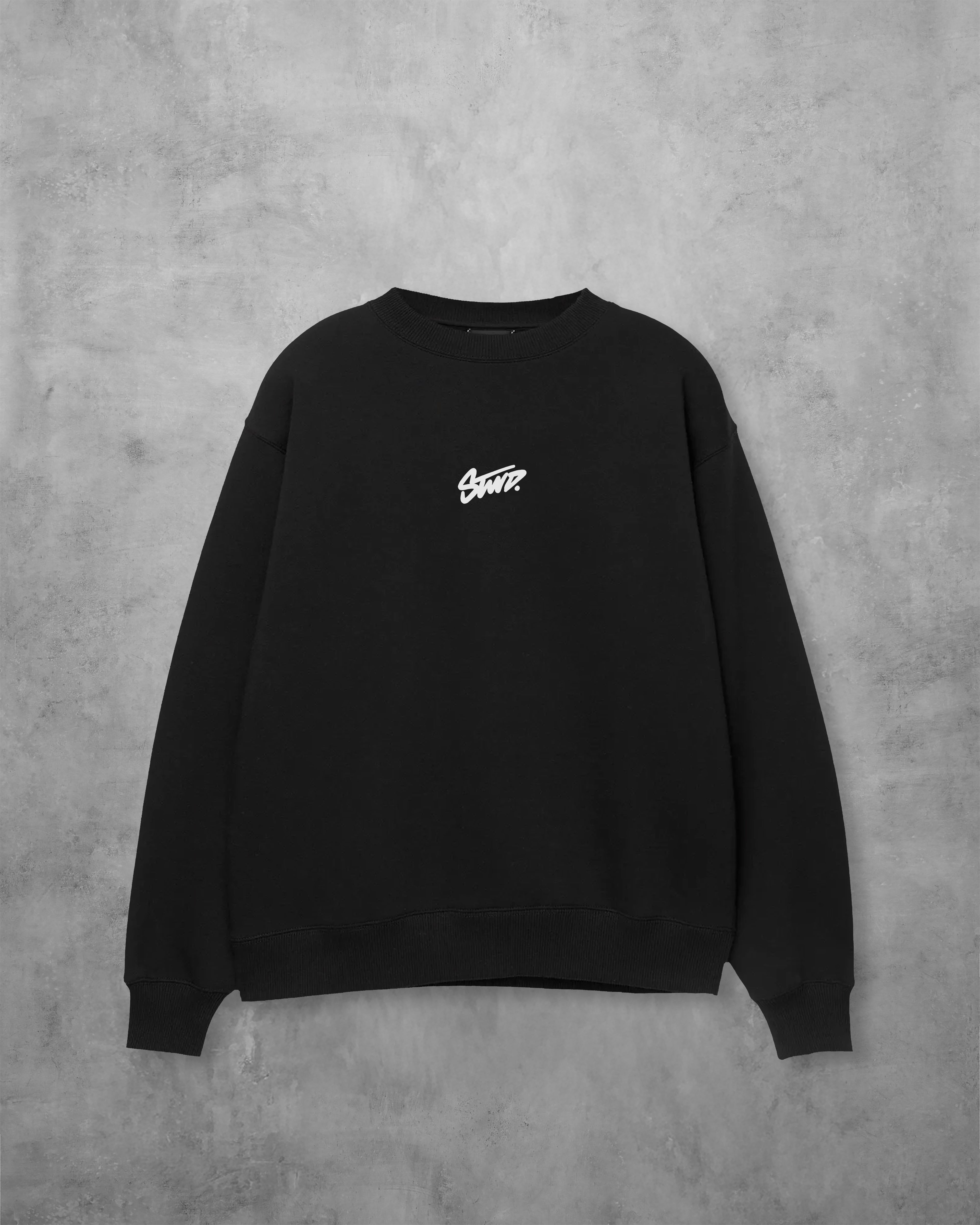 (STWD) OVERSIZE COTTON ROUND NECK (BLACK)