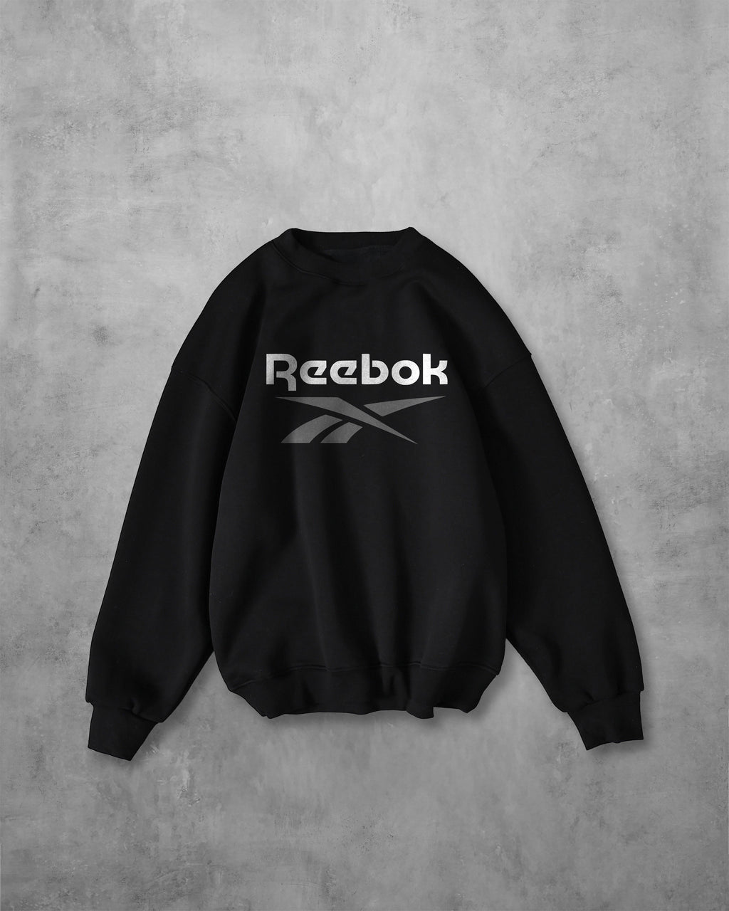 (REBOOK) OVERSIZE COTTON ROUND NECK (BLACK)