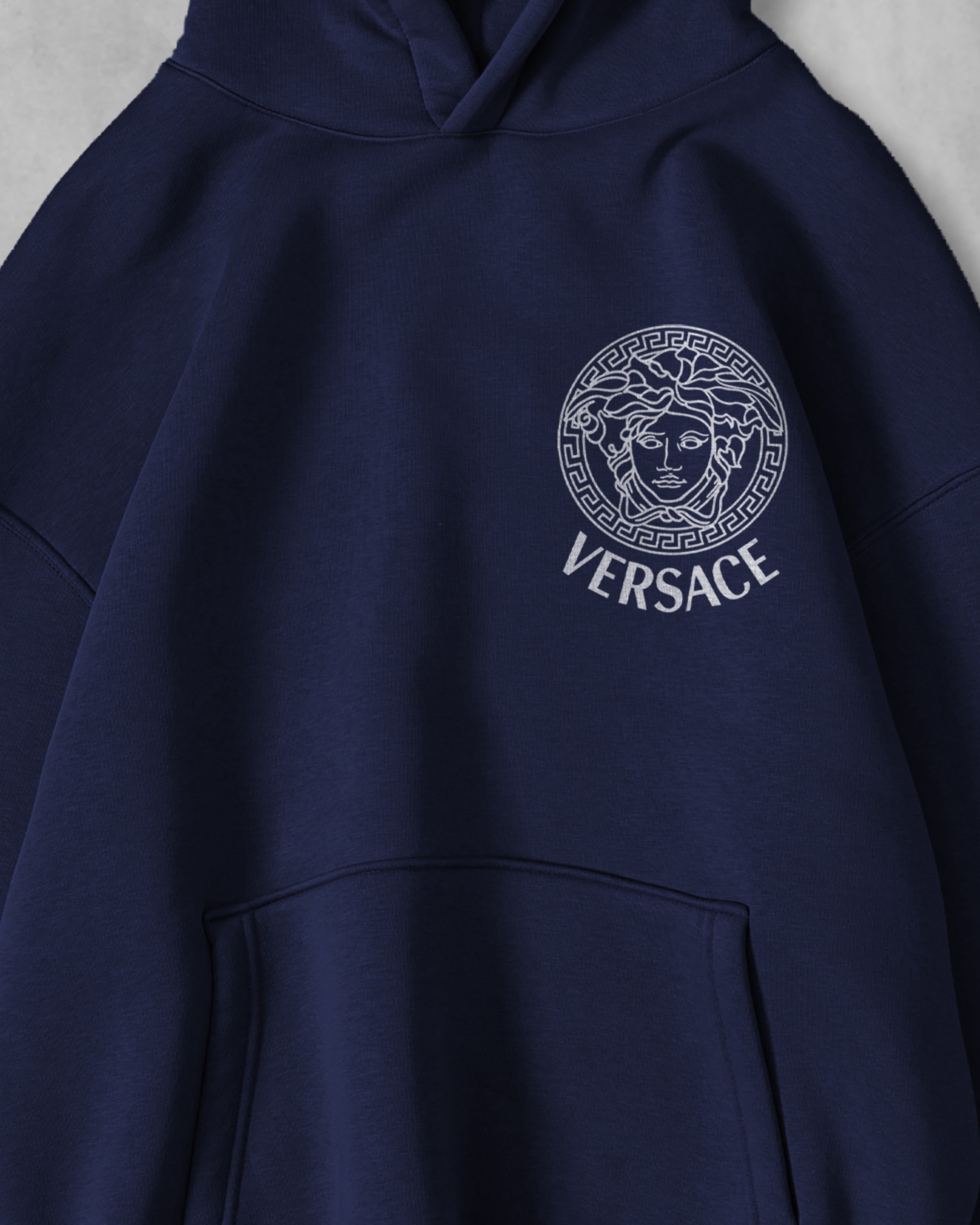 (VERSATSHY) OVERSIZE COTTON HOODIES (NAVY BLUE)